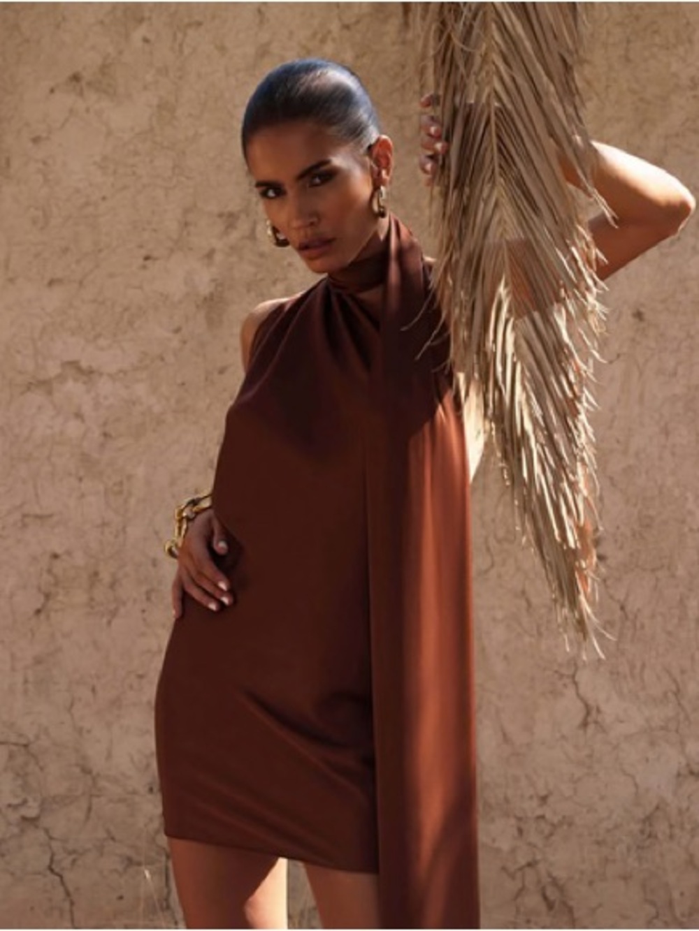 rat & boa brown serafina dress fringe scarf mini
